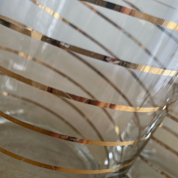 Kraftware MCM Gold Ribbon Swirl Glassware/Barware - set of 4 - Picture 6 of 12